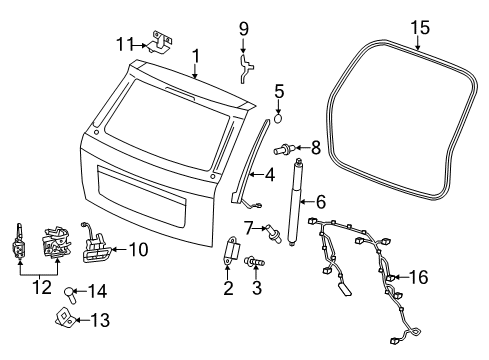 2016 Dodge Durango Pinch Sensor, Rear Driver Side Diagram for 4816649AD