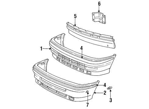 1992 Chrysler Town & Country Impact Strip, Black Diagram for ER27MXX