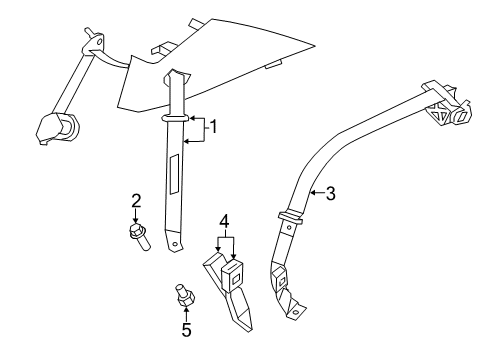 2014 Chrysler 200 Rear Seat Belts Diagram 2 - Thumbnail