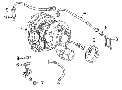 2025 Ram 3500 Turbocharger & Components Diagram