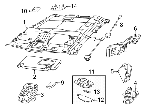 2025 Ram 1500 Lamp Dome Diagram for 6RG45TX7AA