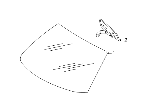 2001 Chrysler Sebring Windshield, Front Diagram for 5019072AB