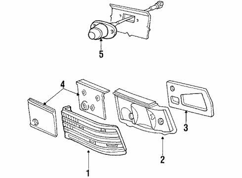 1990 Dodge Shadow Tail Lamp Assembly Diagram for 4399495