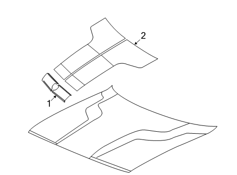 2010 Dodge Challenger Stripe, Front Diagram for 68042868AA