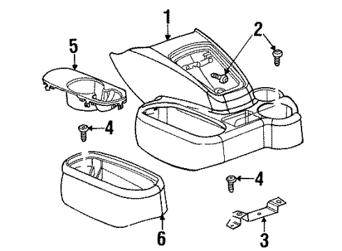 2001 Dodge Ram 1500 Cup Holder Diagram for 5EZ53LAZ