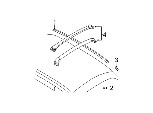 2001 Chrysler PT Cruiser Side Rail, Passenger Side Diagram for 5288820AD