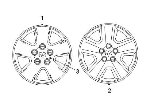 2009 Dodge Caliber Wheel Cover Diagram for 5105631AA