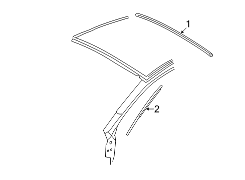 2001 Dodge Neon Upper Molding, Front Diagram for 5288571AB