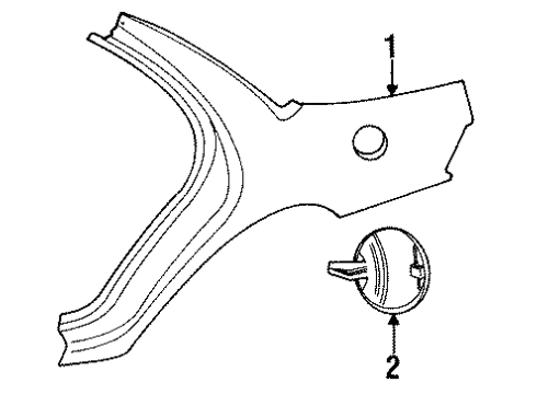 1993 Chrysler Concorde Quarter Panel, Rear Outer Diagram for 4646764