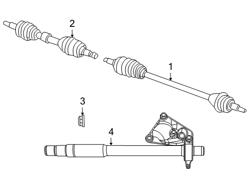 2010 Dodge Journey Intermediate Shaft, Front Diagram for 5273644AD
