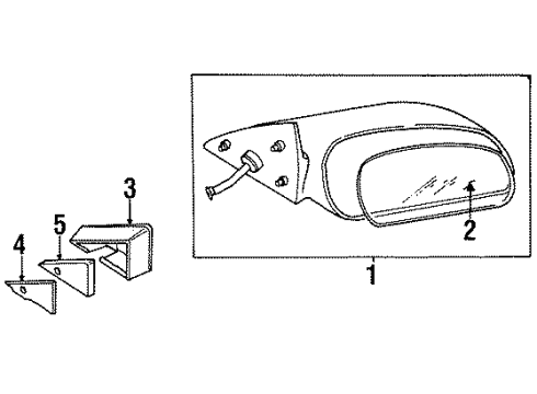 1996 Dodge Avenger Outside Mirrors Diagram 2 - Thumbnail