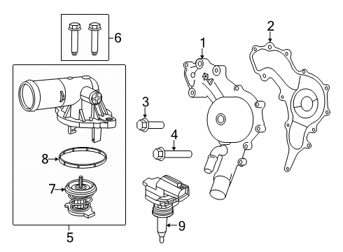 2017 Dodge Durango Water Pump Bolt, Upper Diagram for 6102429AA