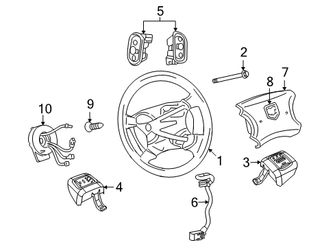 2011 Ram Dakota Steering Wheel, Dark Gray Diagram for 1TY08XDVAA