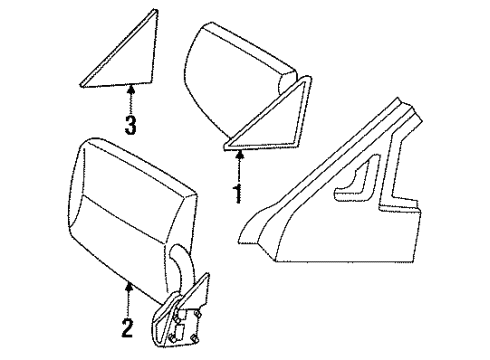 1990 Dodge Dakota Mirror Diagram for 4354344