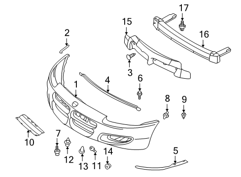 2002 Dodge Stratus License Bracket Diagram for 4805655AB