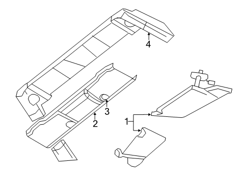2008 Chrysler Sebring Sunvisor, Driver Side Diagram for 1HW51DW1AB