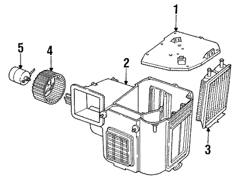 1992 Dodge B250 Heater Core & Control Valve Diagram