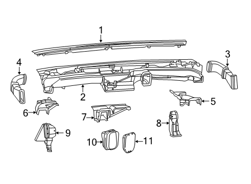 2025 Ram ProMaster 1500 Exhaust Duct, Rear Diagram for 68223622AA