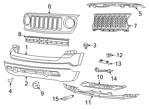 2011 Jeep Patriot Fog Lamp Bezel Diagram for 68091534AA