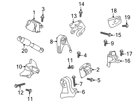 2004 Dodge Stratus Power Steering Pump Bolt, Front Diagram for 6101611