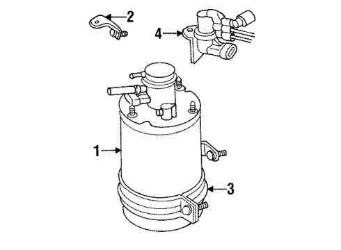 2001 Dodge Viper Vapor Canister Lower Bracket Diagram for 5264878AA