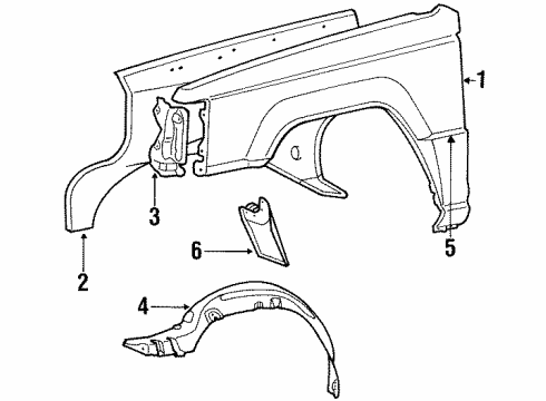 1988 Dodge Ram 50 Fender Diagram for MB506105