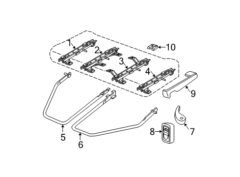 2002 Dodge Dakota Track Cover, Dark Gray Diagram for TF851DVAA