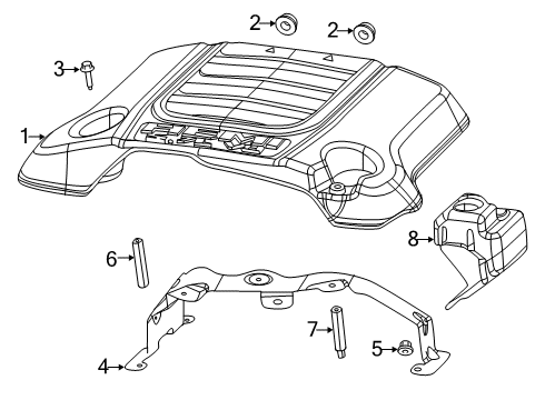 2019 Ram 1500 Engine Cover Diagram for 5281553AD