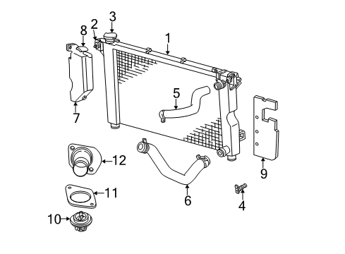 2005 Dodge Caravan Radiator Diagram for 4677524AA