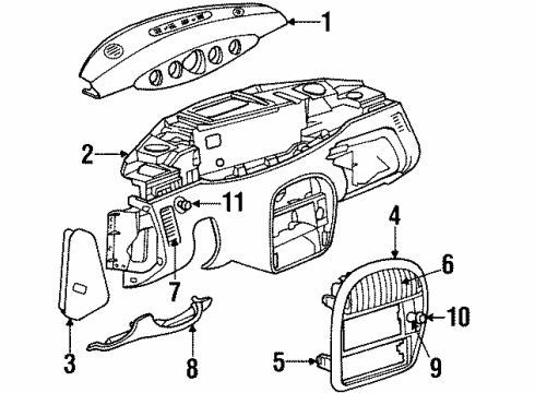 2002 Chrysler Prowler Upper Panel Diagram for LP641XT