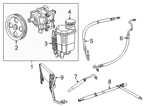 2013 Ram 3500 P/S Pump & Hoses Diagram 2 - Thumbnail