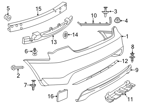 2012 Chrysler 200 Upper Cover, Rear Diagram for 68084893AD