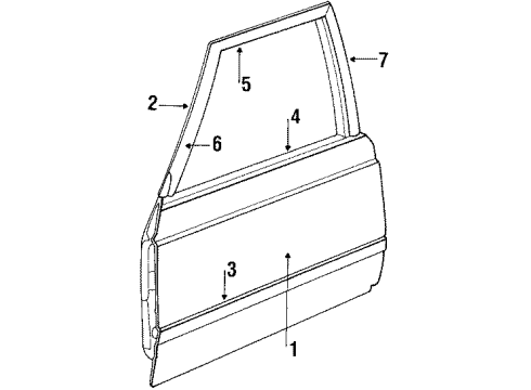 1986 Dodge 600 Door & Components Diagram 2 - Thumbnail