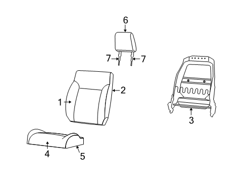 2008 Jeep Liberty Cushion Cover, Beige, Front Diagram for 1JU091K2AA