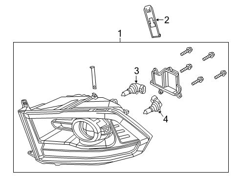 2015 Ram 1500 Headlamp Assembly, Front Driver Side Diagram for 68276123AC