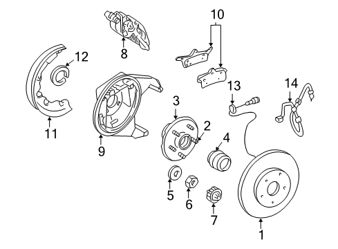 1999 Chrysler 300M Rotor, Rear Diagram for 4779018