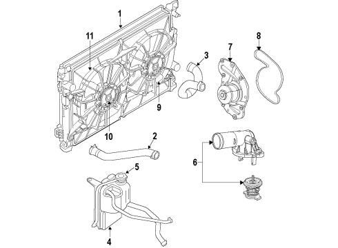 2013 Dodge Challenger Radiator & Components Diagram 3 - Thumbnail