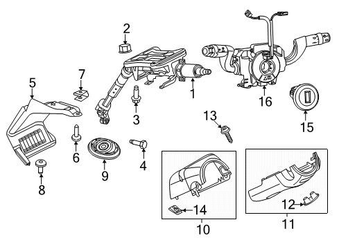 2019 Ram ProMaster 1500 Steering Column Lower Bolt Diagram for 68118641AA