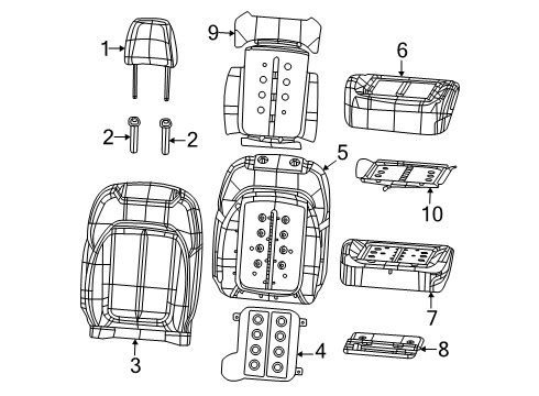 2025 Jeep Grand Wagoneer Driver Seat Components Diagram 1 - Thumbnail
