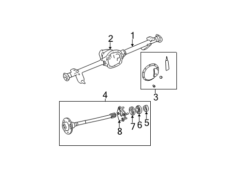 1999 Jeep Grand Cherokee Axle Assembly, Rear Diagram for 5012843AC