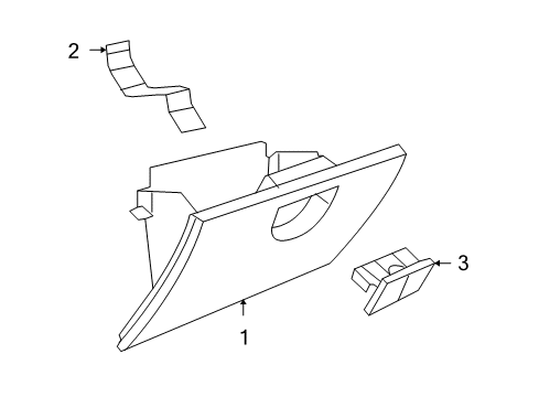 2008 Jeep Compass Glove Box, Gray, Front Diagram for 1FB991DVAA