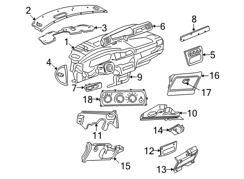 2003 Chrysler Sebring Glove Box Door, Taupe, Front Diagram for RA64WL8AB