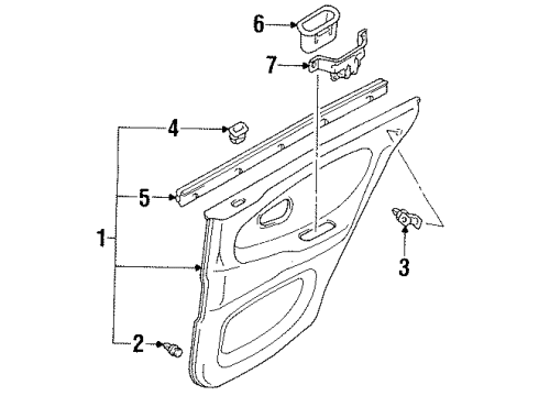 1994 Dodge Colt Interior Trim - Rear Door Diagram