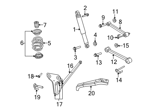 2010 Jeep Liberty Shock Absorber, Rear Diagram for 68052690AB