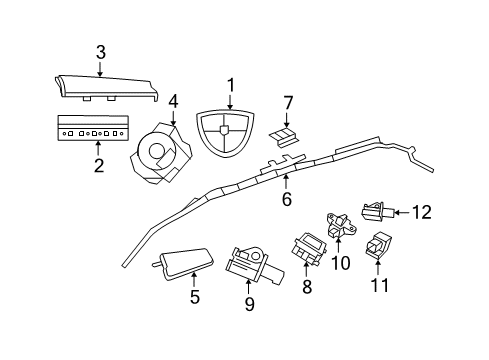 2009 Dodge Grand Caravan Side Impact Inflator Module, Front Passenger Side Diagram for 4645992AE