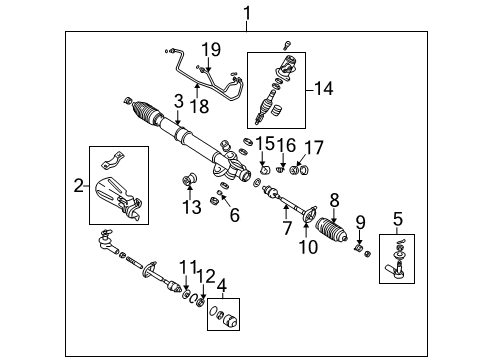 2004 Chrysler Sebring Steering Gear Diagram for MR589197