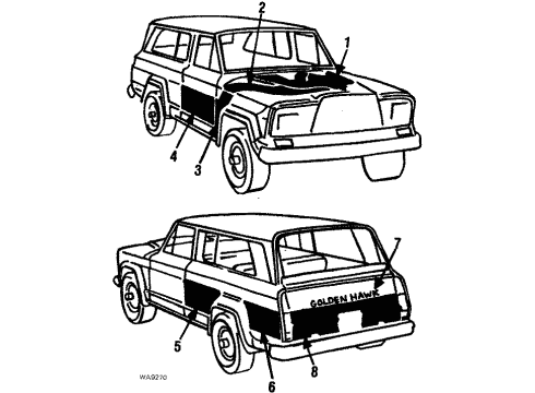1990 Jeep Cherokee Stripe Tape Diagram 5 - Thumbnail
