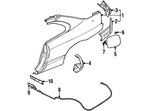 2000 Dodge Avenger Splash Shield Diagram for MR162885