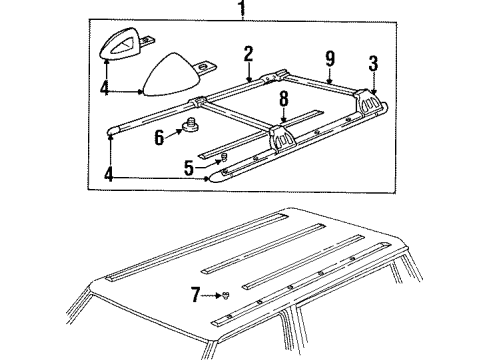 2001 Jeep Cherokee End Cap Diagram for 55076029AB
