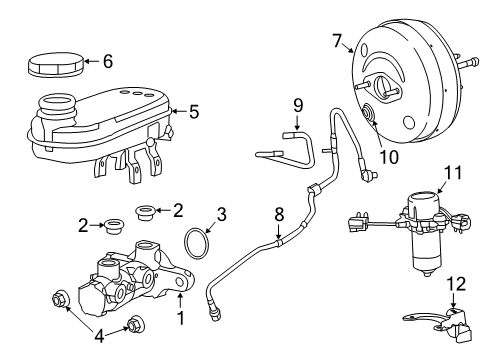 2015 Ram ProMaster 1500 Master Cylinder Nut Diagram for 68211340AA